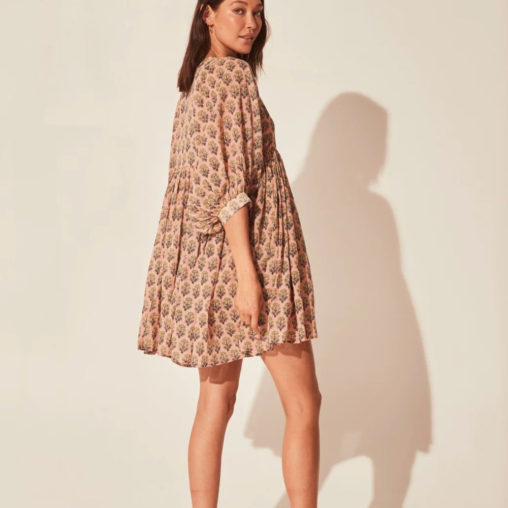 NWT Daughters of India Kyra Mini Dress in Himalayan Salt